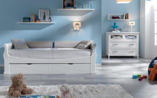 Cama nido blanca para habitaciones infantiles